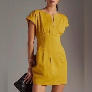 Maeve by Anthropologie Mustard Mini Dress